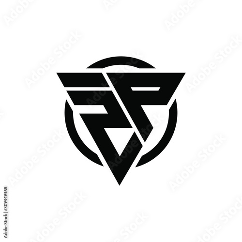 2P P2 Triangle Logo Circle Monogram Design Vector Super Hero Concept 