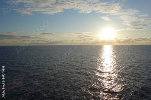 sunset from a cruise in the mediterranean sea