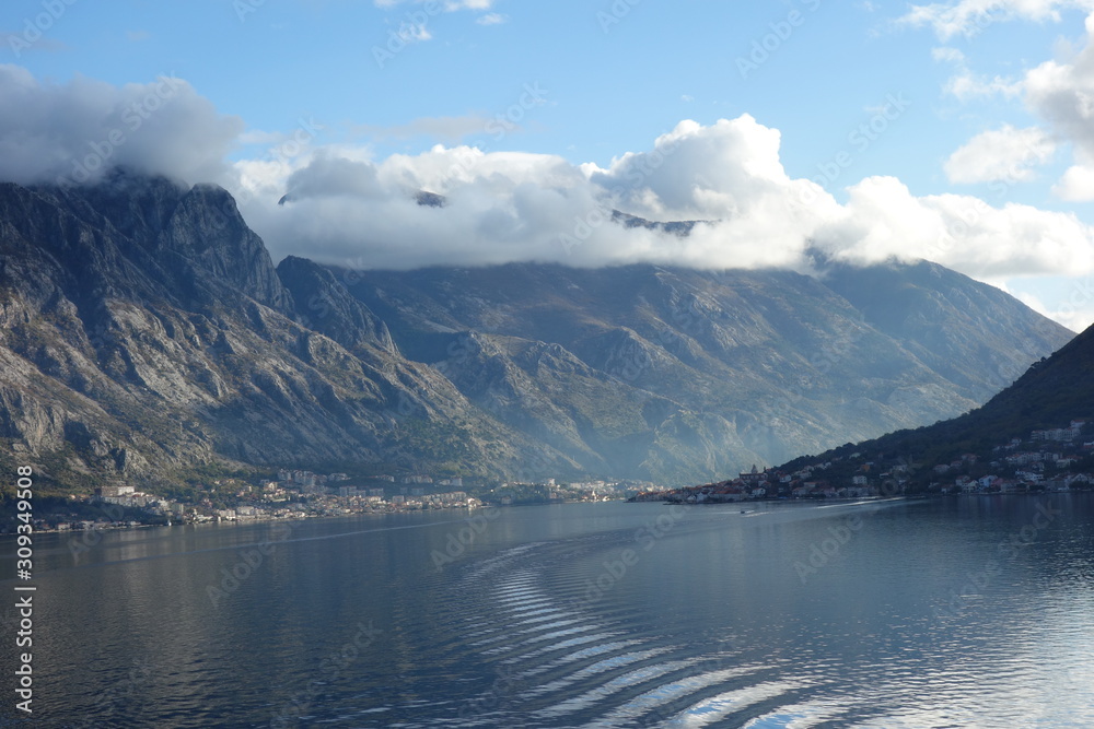 lake in a valley in Kotor, Montenegro