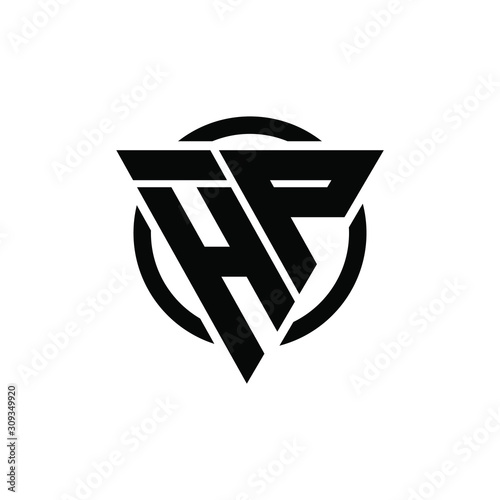 Free Download HP PH Triangle Logo Circle Monogram Design Vector Super Hero Concept - GFXLoad