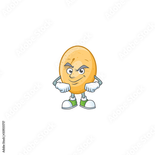 Potato mascot cartoon character style with Smirking face