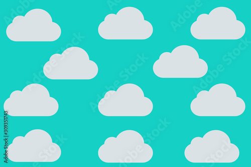 set of paper clouds abstract background .Vintage style.