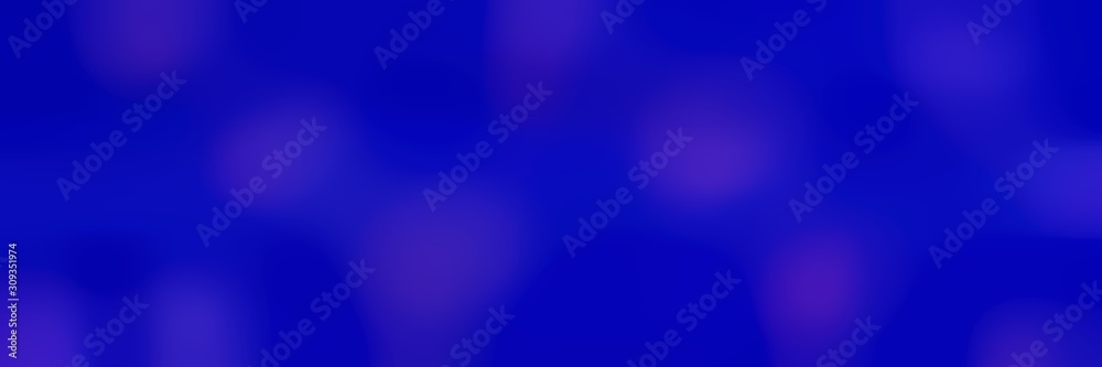blurred bokeh horizontal background with medium blue, indigo and dark blue colors and free text space
