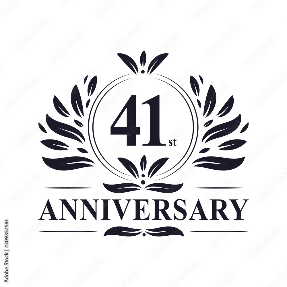 41 years Anniversary logo, luxurious 41st Anniversary design celebration.