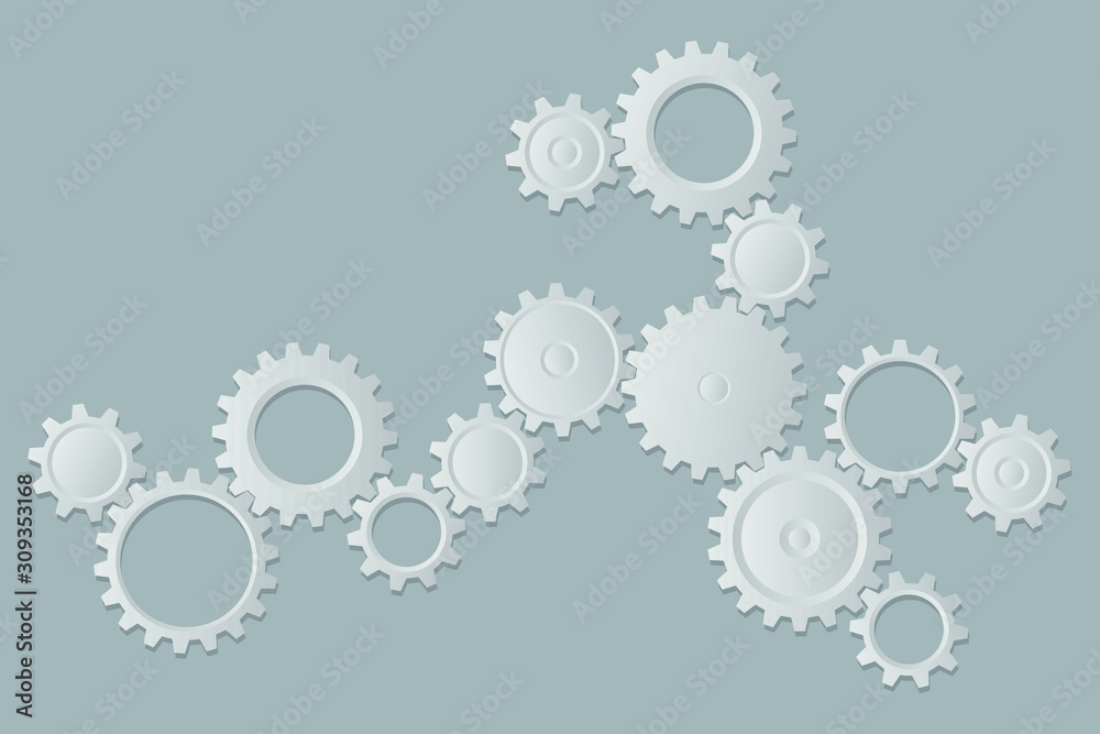 Gears wheels system vector illustration. Infographic header for business concepts