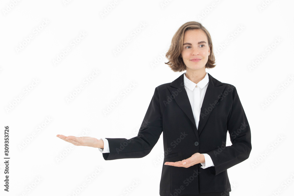 Portrait of young business woman on white isolated background. Portrait of young business woman on white isolated background.