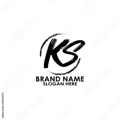 logo lettes ks vector design icon photo