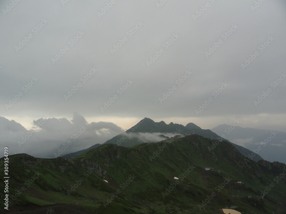 beautiful mountain landscape in clouds Sochi, Russia