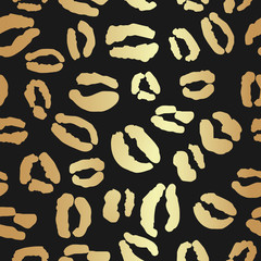 Handdoek met foto Zwart goud patronen Gouden luipaardprint dierlijk motief  © csiling