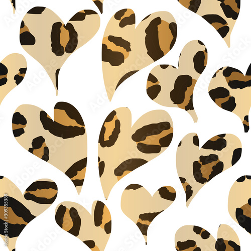Heart Leopard Print Repeat Pattern