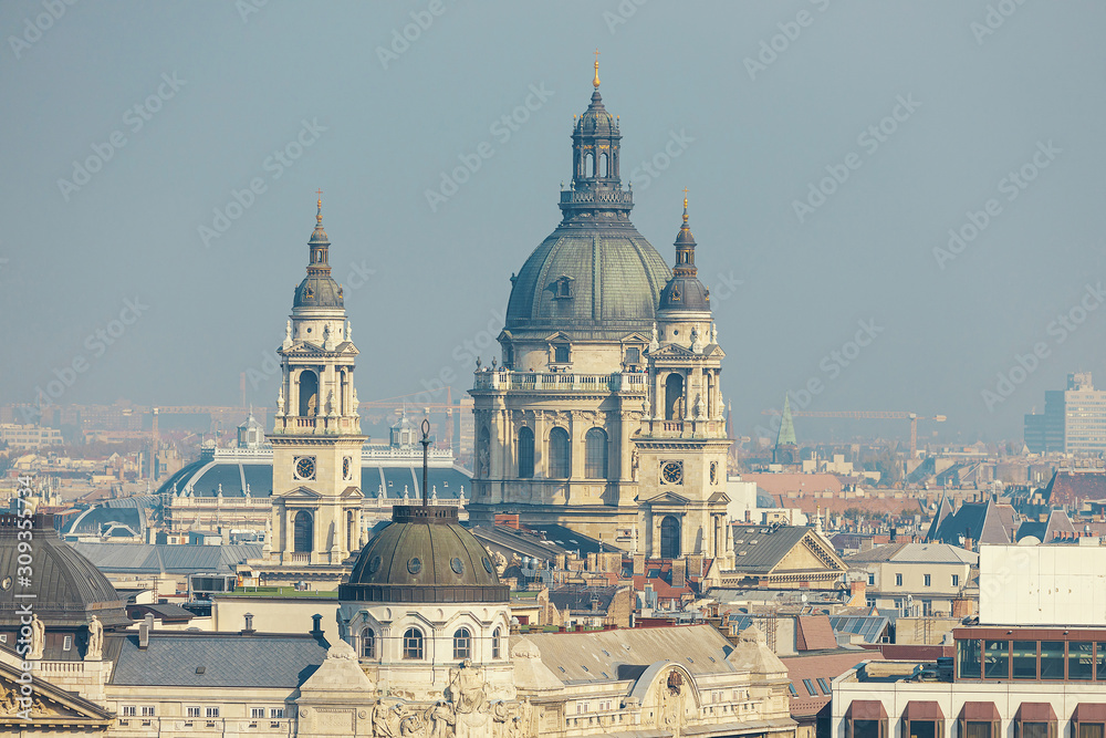 St Stephen’s Basilica in Budapest aerial view