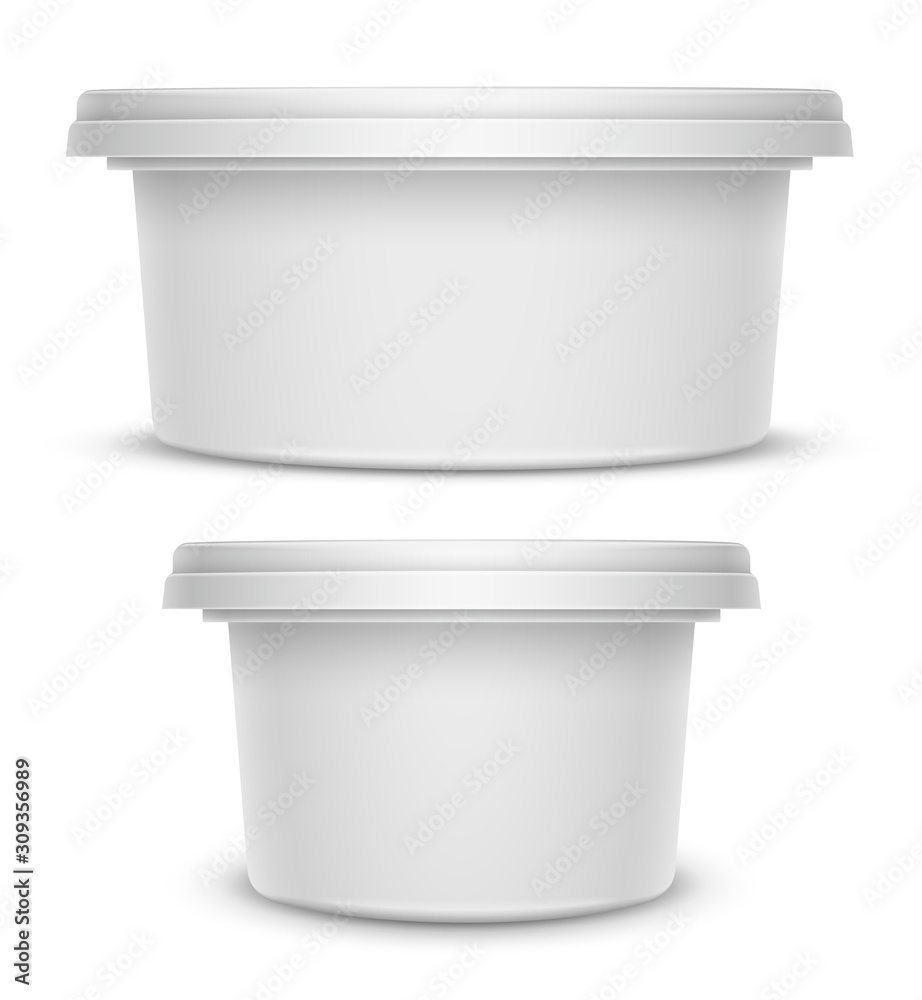 Front view of oval container. 3D illustration isolated on white background. Front view of oval container. 3D illustration isolated on white background.