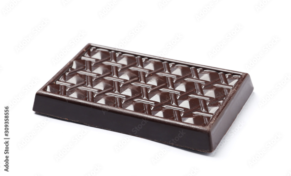 Black chocolate bar isolated on a white background. Black chocolate bar isolated on a white background.