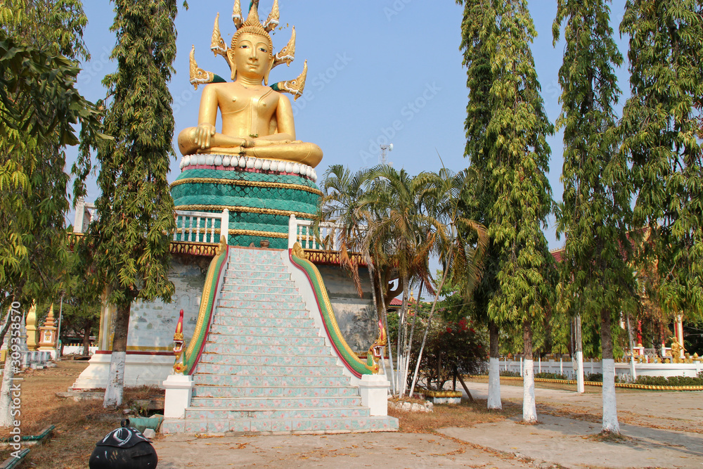 buddhist temple (Wat Phouang Keo) on Khong island (laos)