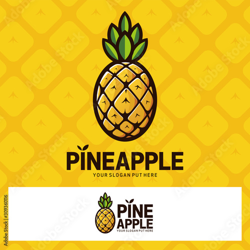Pinapple Fruit Vector Graphic Logo