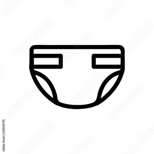 diapers for adult vector icon. A thin line sign. Isolated contour symbol illustration