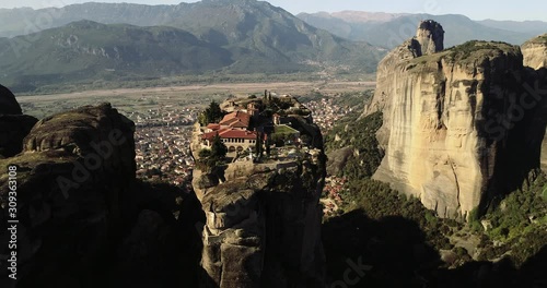 aerial view from the Monastery of the Holy Trinity in Meteora, Greece photo