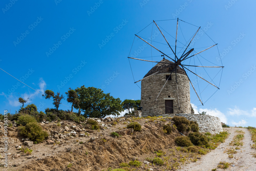 The old windmill on Naxos island, Greece