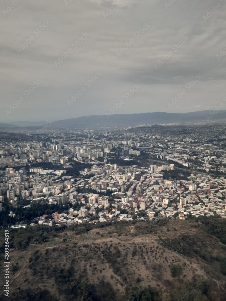 aerial view of city, Tbilisi, Georgia