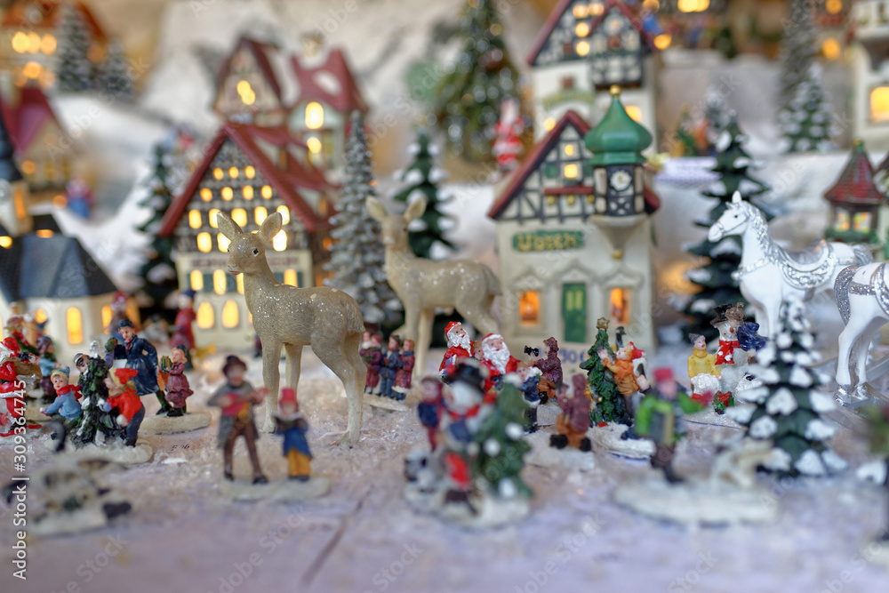 Fototapeta premium Décors de Noël avec des figurines