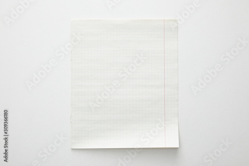 top view of empty paper sheet on white background © LIGHTFIELD STUDIOS