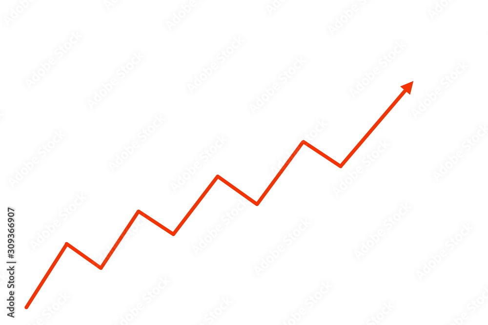 business growth arrow graph on white and black background business growth arrow graph on white and black background