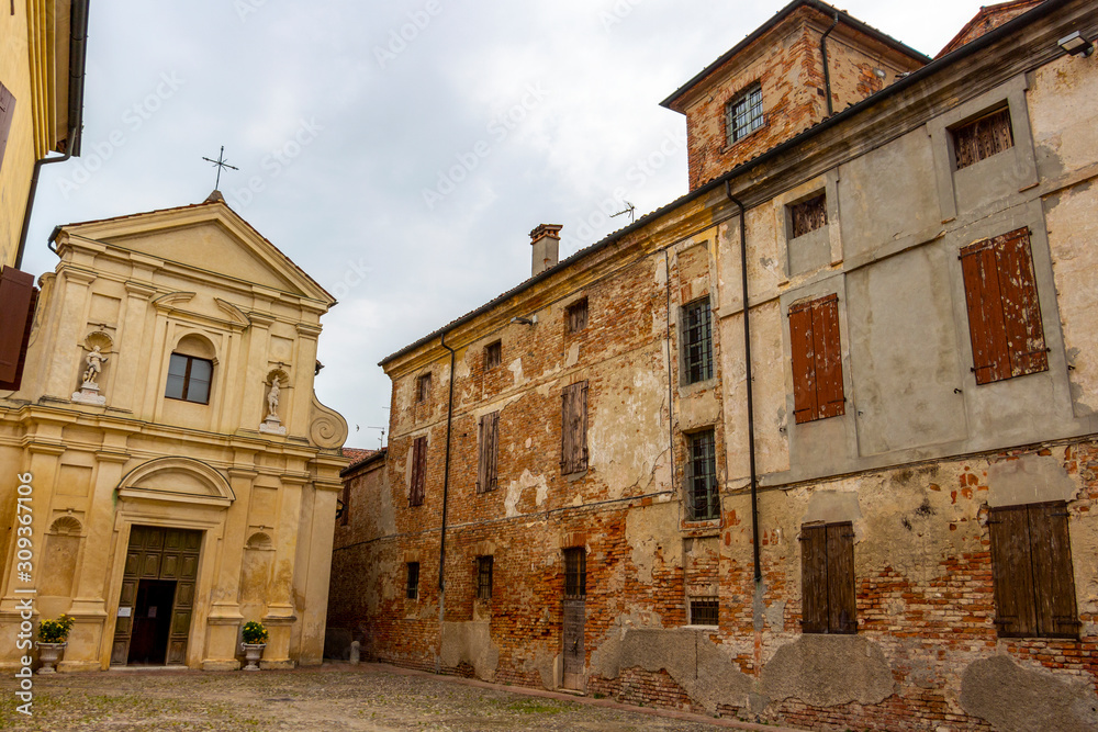 The 16th-century Church of San Rocco and the building of the abandoned Synagogue of Sabbioneta, Province of Mantua, Lombardy, Italy