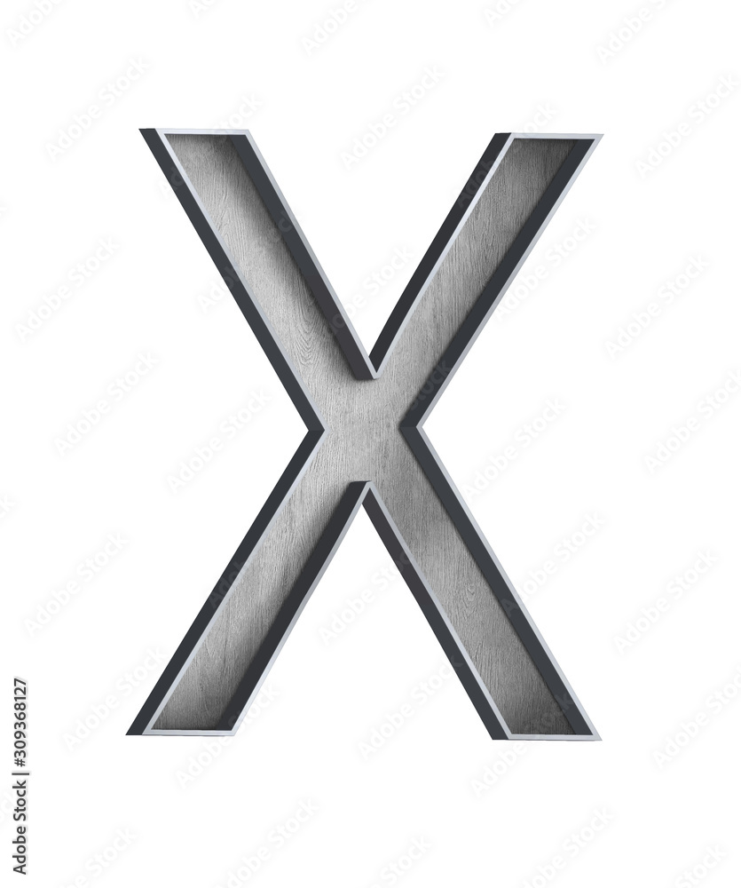 wooden letter with metal outer frame letter X wooden letter with metal outer frame letter X