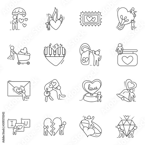 Valentine Party Accessories Line Icons Pack 