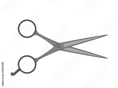 Scissors barber shop accessories flat item