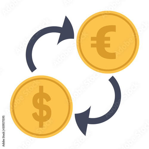 Money exchange app widget media content flat icon