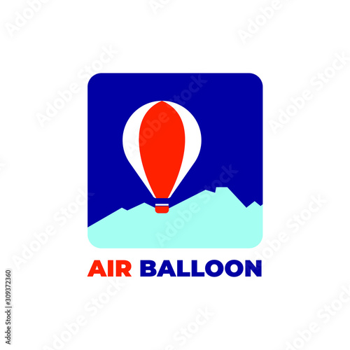 Free Download air balloon transportation modern logo design sign illustration symbol vector icons badge icon branding simple graphic minimalism concept flat color company business fly mountain  - GFXLoad