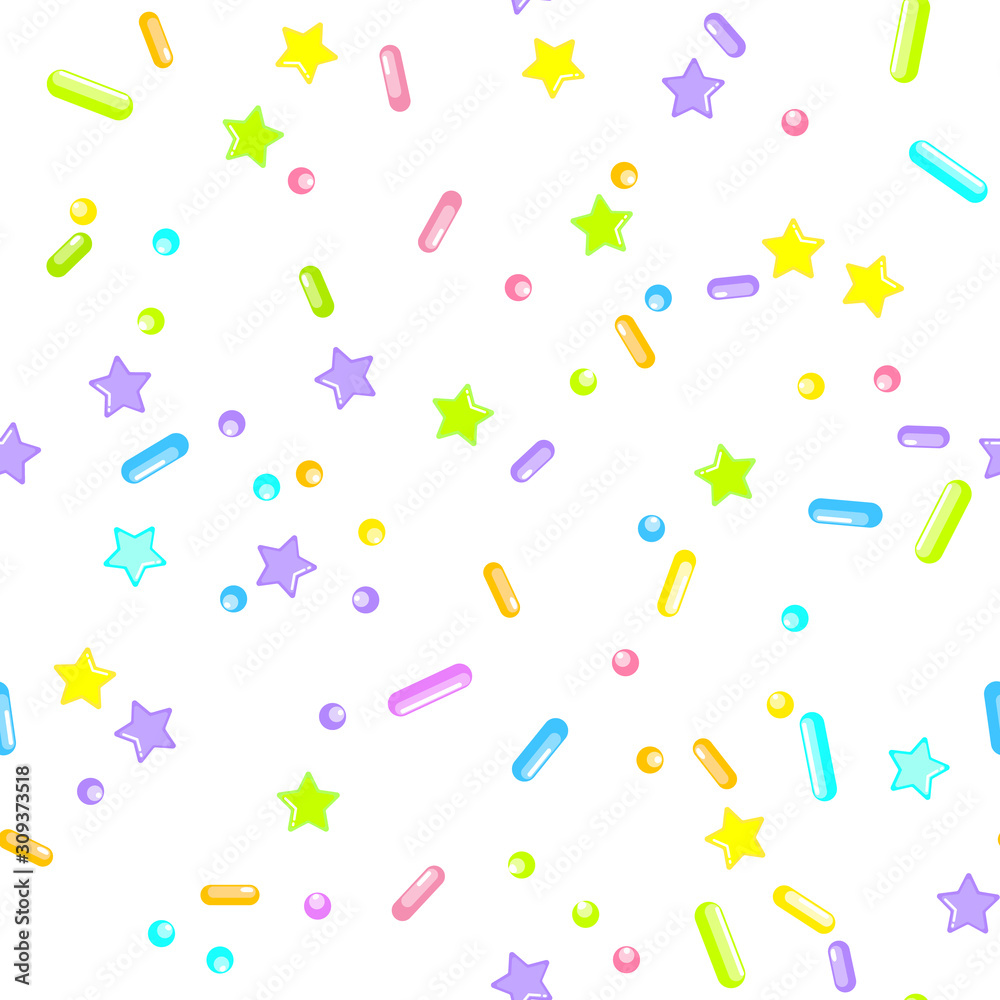 Sprinkle Cupcake Donut Topping. Seamless Pattern Sprinkle Cupcake Donut Topping. Seamless Pattern