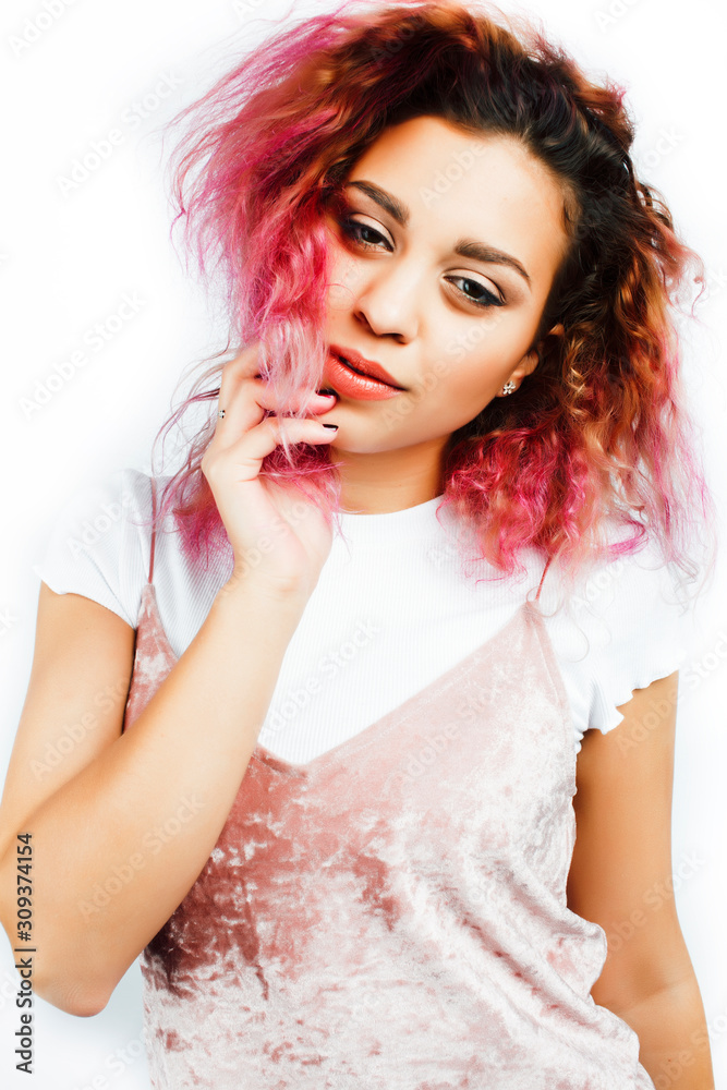 young happy smiling latin american teenage girl emotional posing isolated on white backgrond, lifestyle people concept young happy smiling latin american teenage girl emotional posing isolated on white backgrond, lifestyle people concept