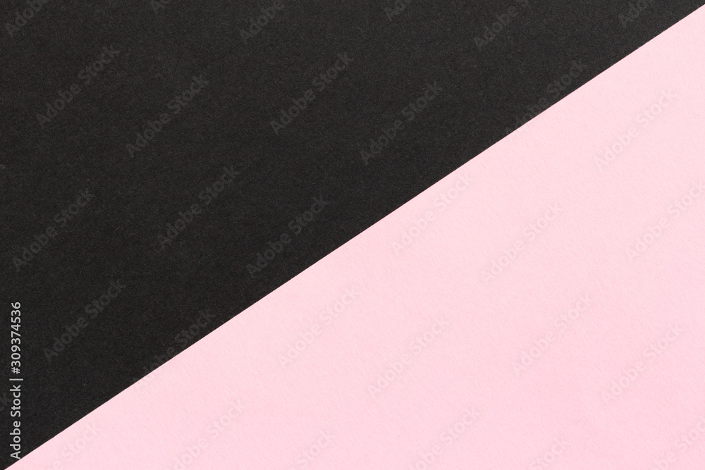 Empty black and pink diagonal paper background. Two color texture with space for text. Abstract template for poster or gift card