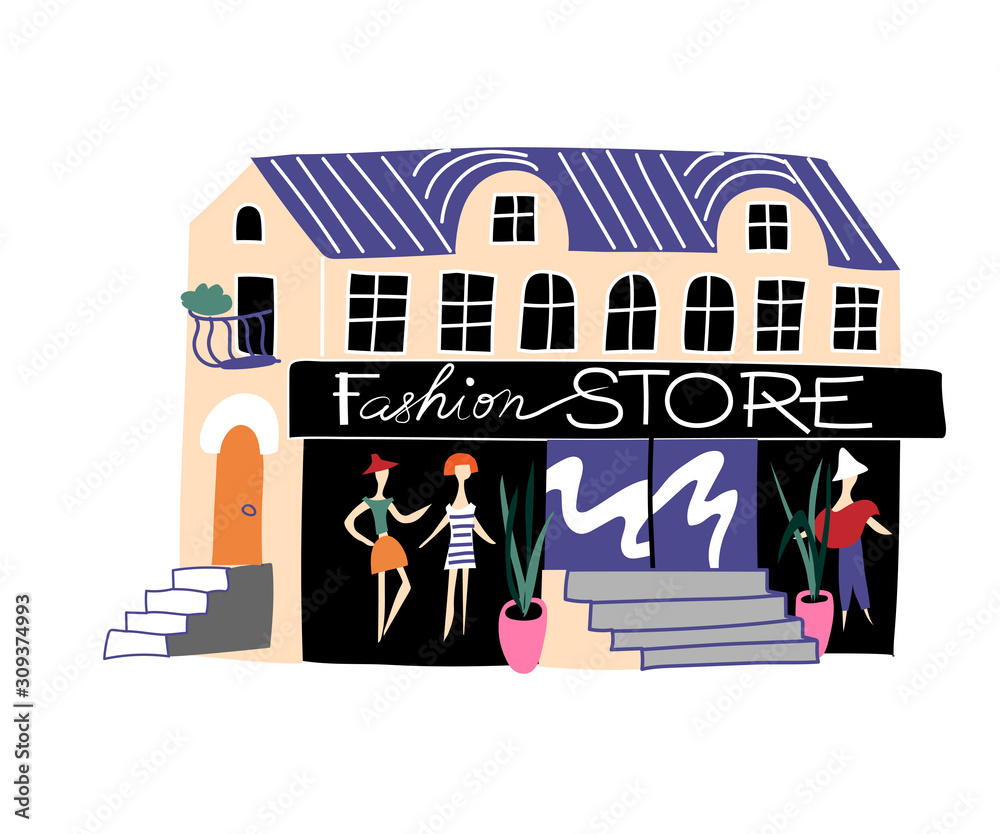 Fashion store flat vector illustration Fashion store flat vector illustration