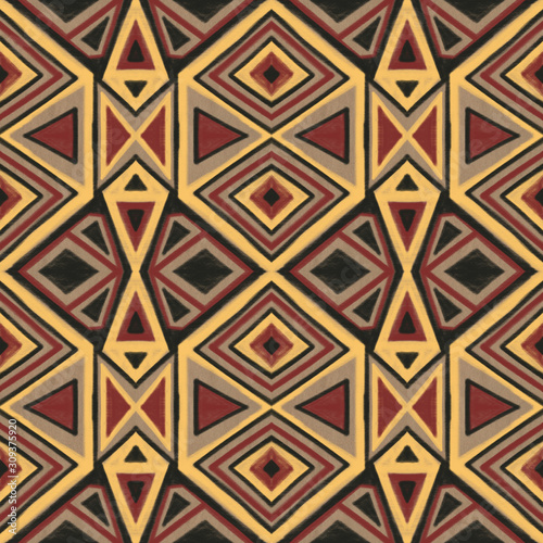 Seamless pattern with stylized ethnic pattern