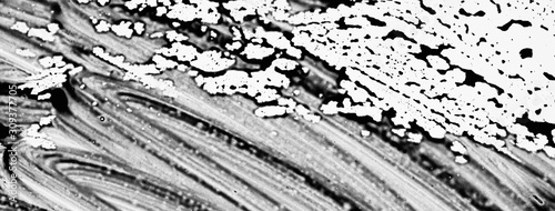 Abstract strokes of black and white gouache on paper for backgrounds