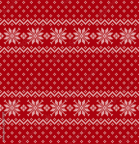 Knitted Christmas and New Year pattern, norwegian background