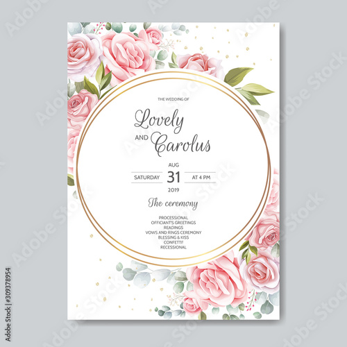 Hand Drawn Floral Wedding Invitation Card