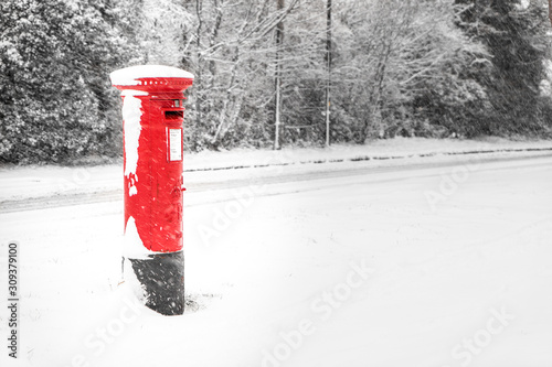 Photography Post box in the snow on a cold winters day