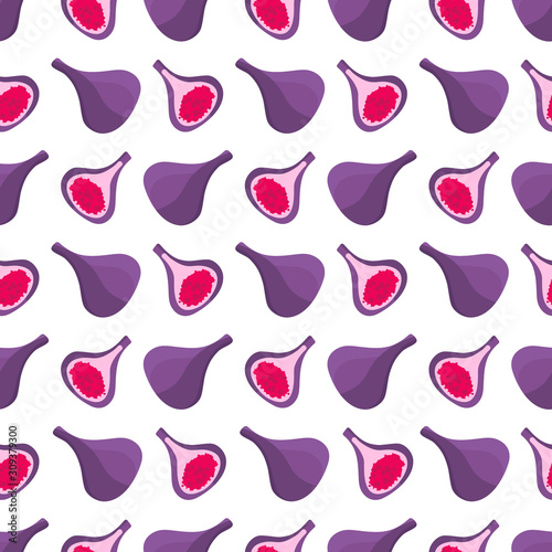 Vector seamless pattern with figs on a white background. For design packaging  textile  background  design postcards and posters.