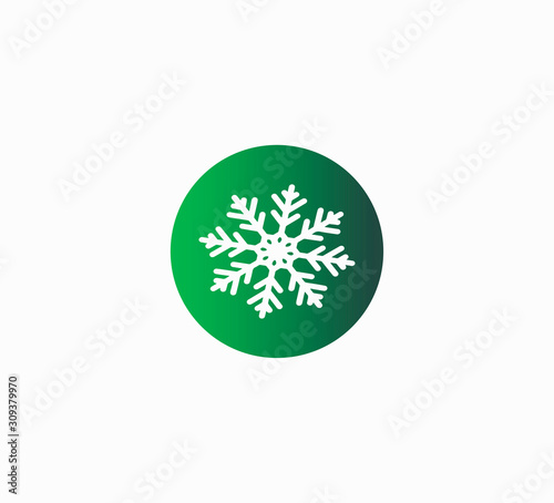 Stylish vector illustration snowflake green gradient print