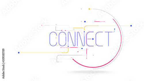 Connect text letter logo background