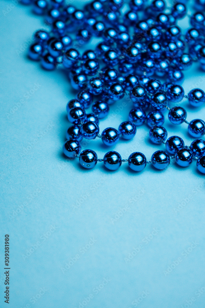 selective focus, decorative ribbon beads, copespace selective focus, decorative ribbon beads, copespace