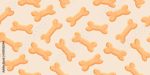 Seamless pattern with dog food. Pet bones. Vector illustration.