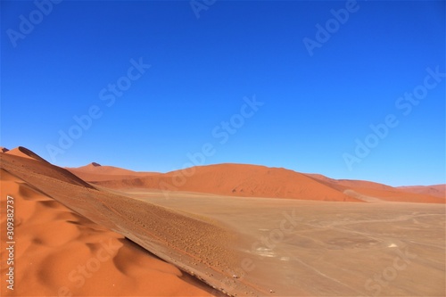 Climbing up the dune 45  big daddy  in Namibia  Africa