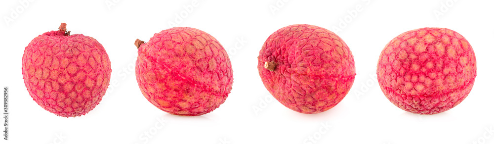 Fresh lychee set isolated on white background Fresh lychee set isolated on white background