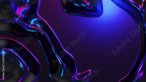 liquid abstract organic form, abstract background, wallpaper 3d illustration  photo