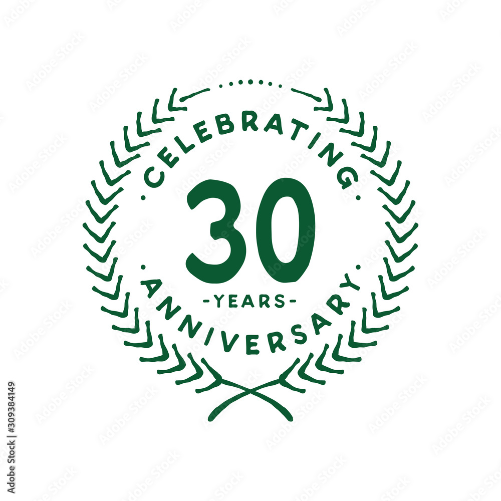 30 years design template. 30th logo. Vector and illustration. 30 years design template. 30th logo. Vector and illustration.